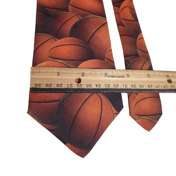 Ralph Marlin Basketball Print Silk Tie Sport Coach Collectable 1995 Just Balls - Picture 3 of 5